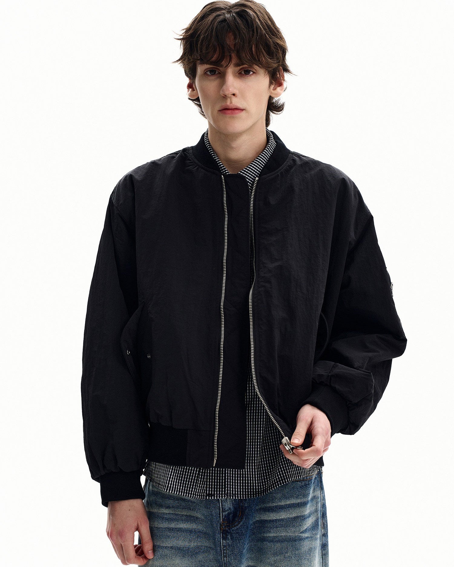 Plaid Lined Cotton Utility Jacket