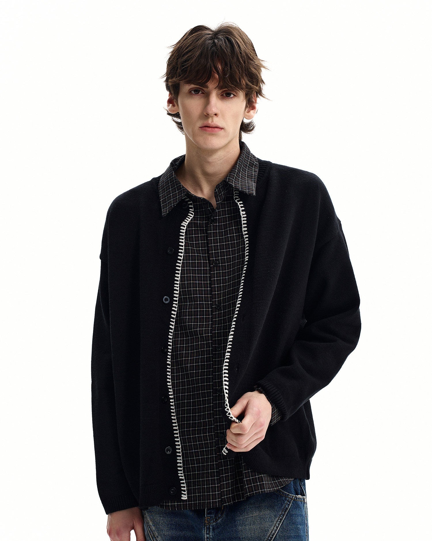 Fine Knit Button Cardigan