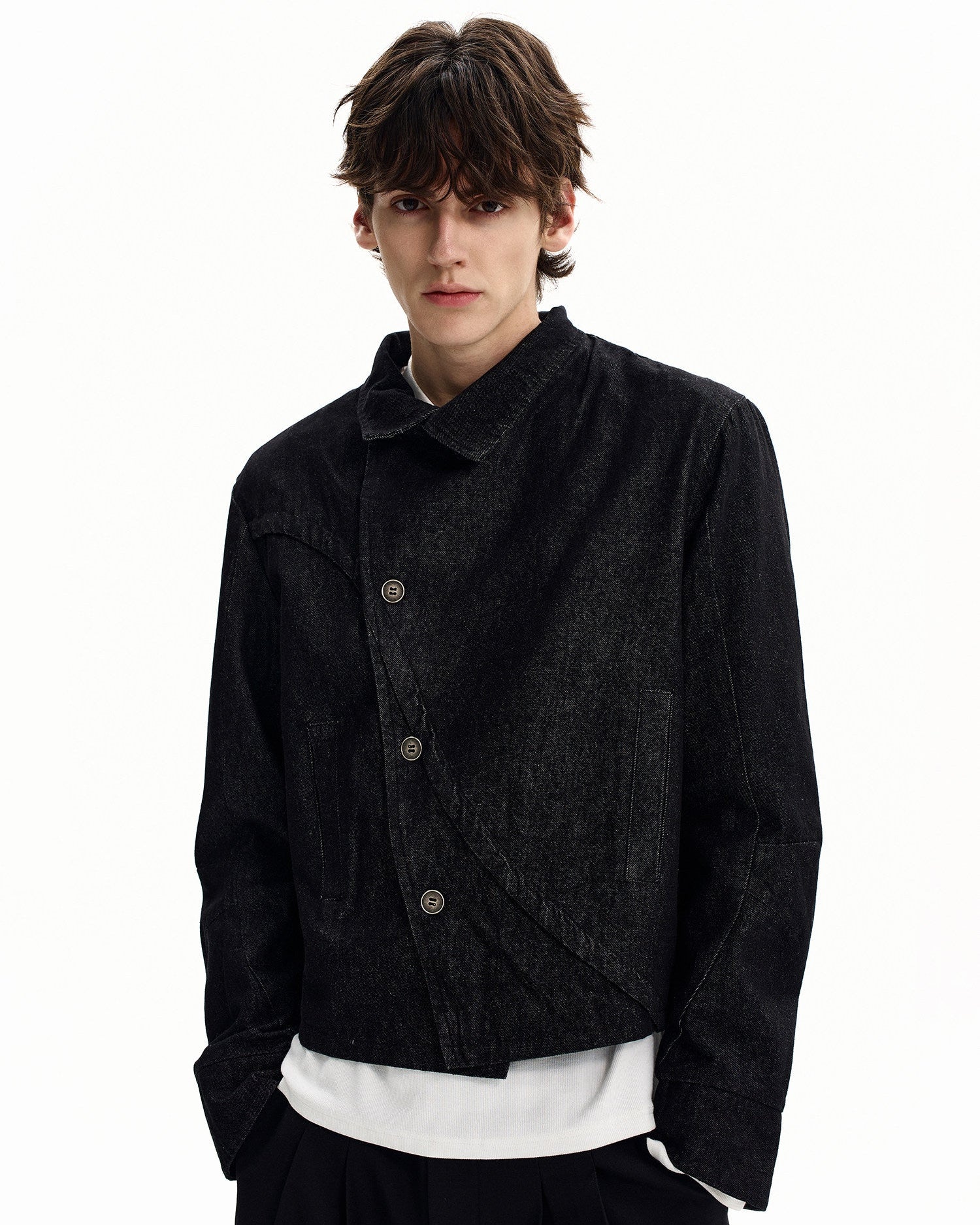 Cropped Raw Denim Jacket