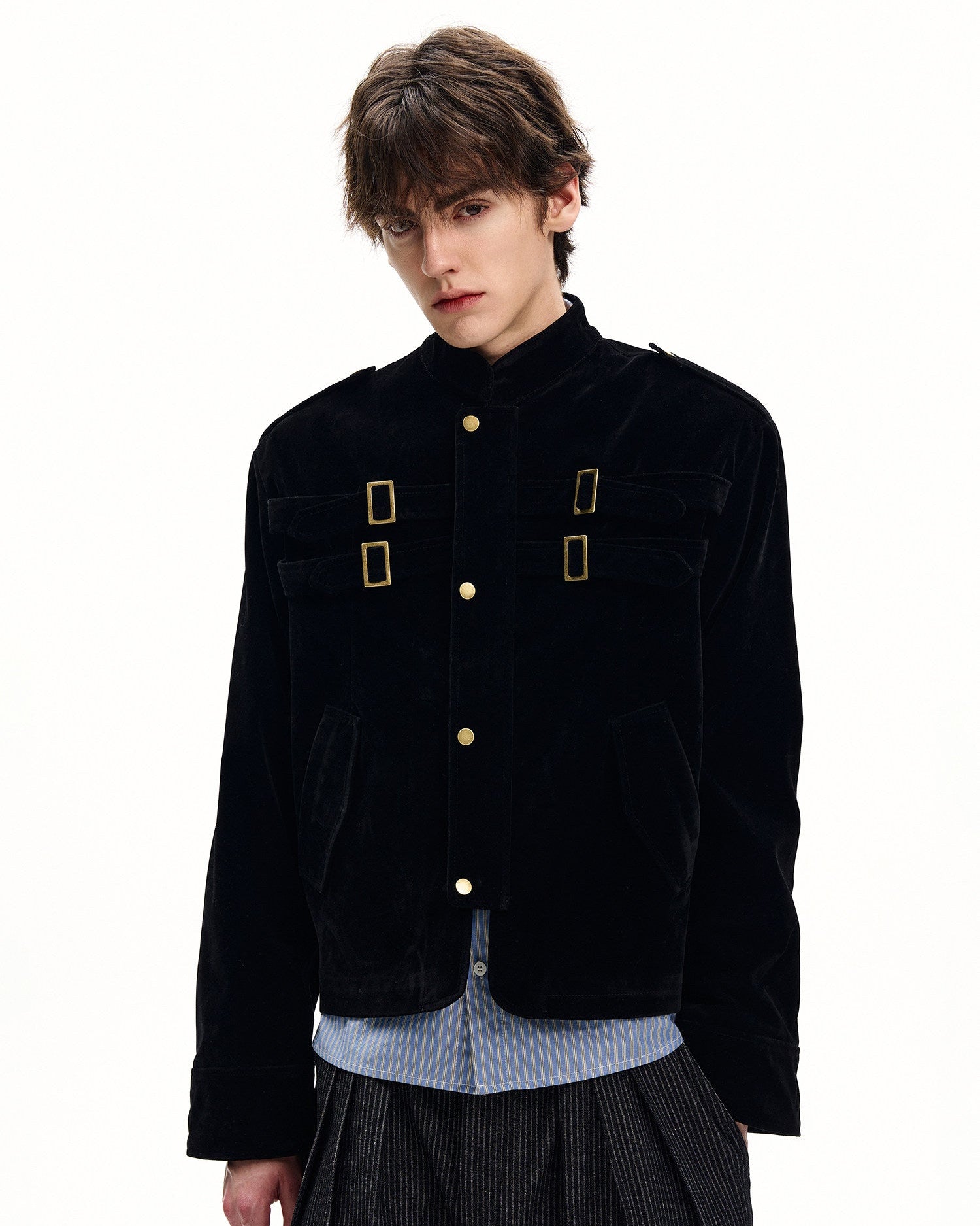 Solid Suede Buckle Jacket