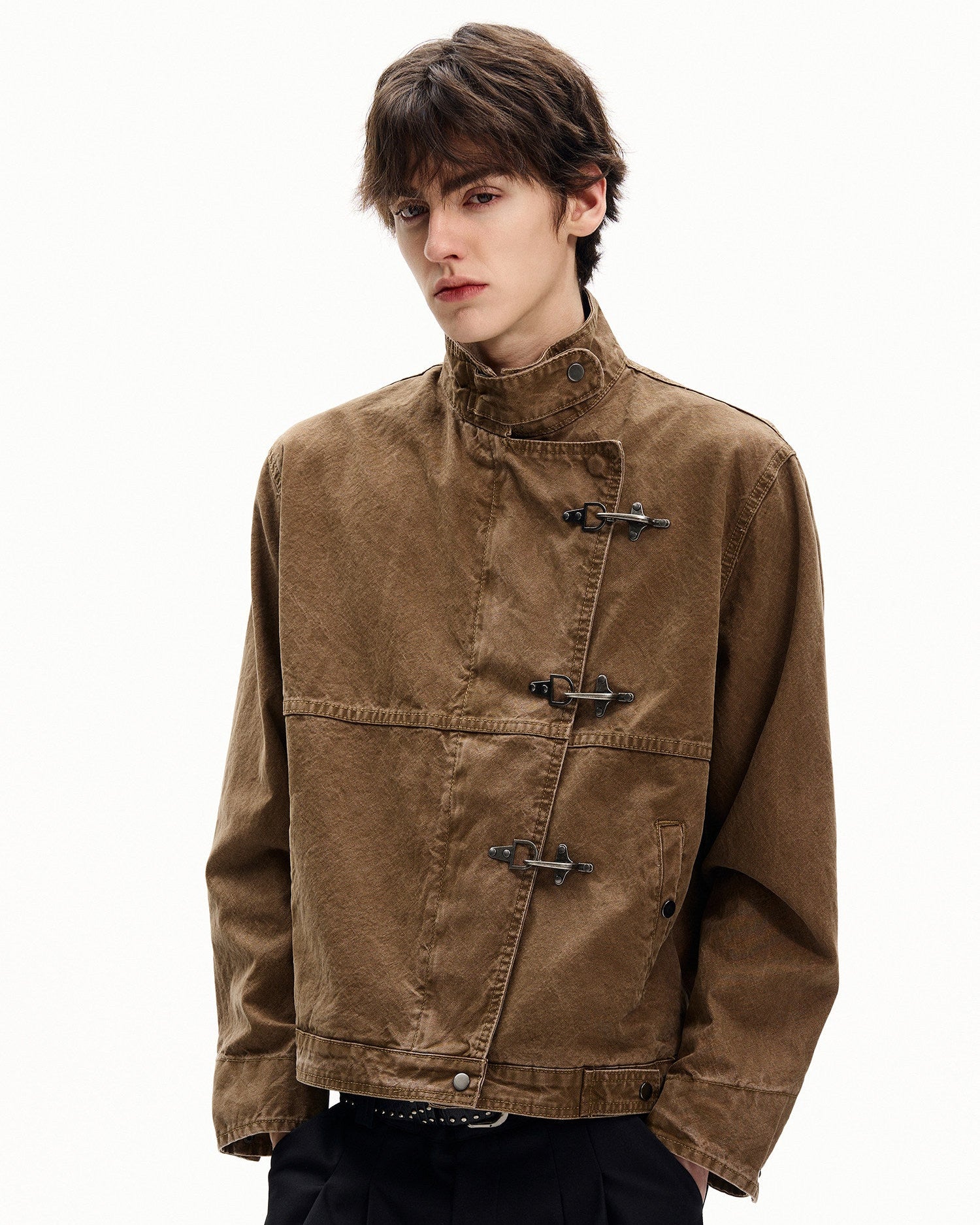 Cotton Canvas Asymmetric Field Jacket