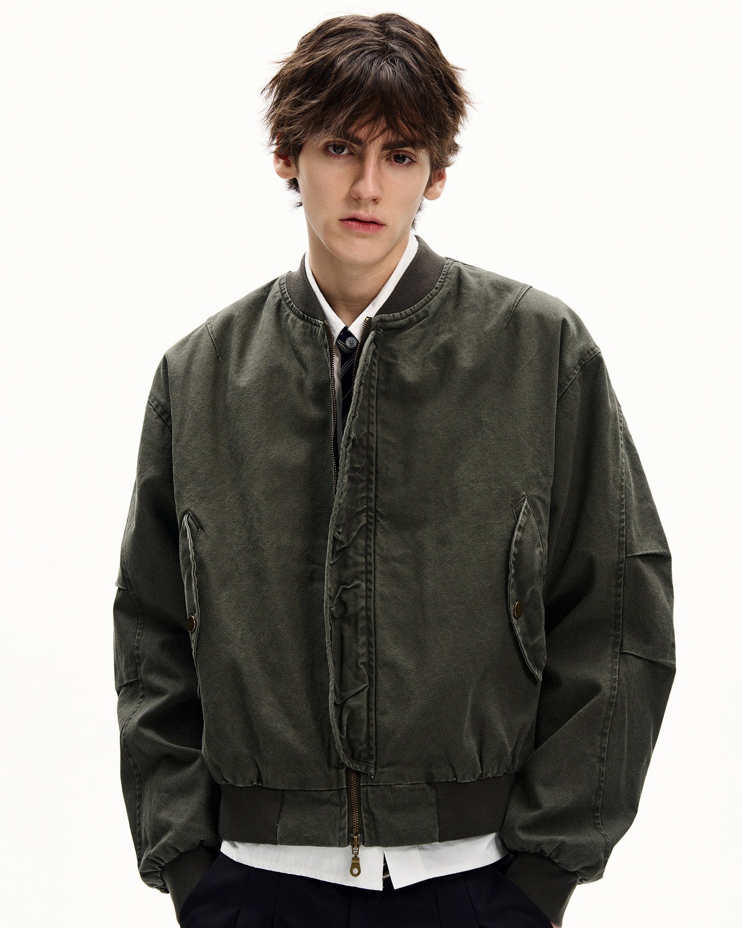 Cotton Canvas Bomber Jacket