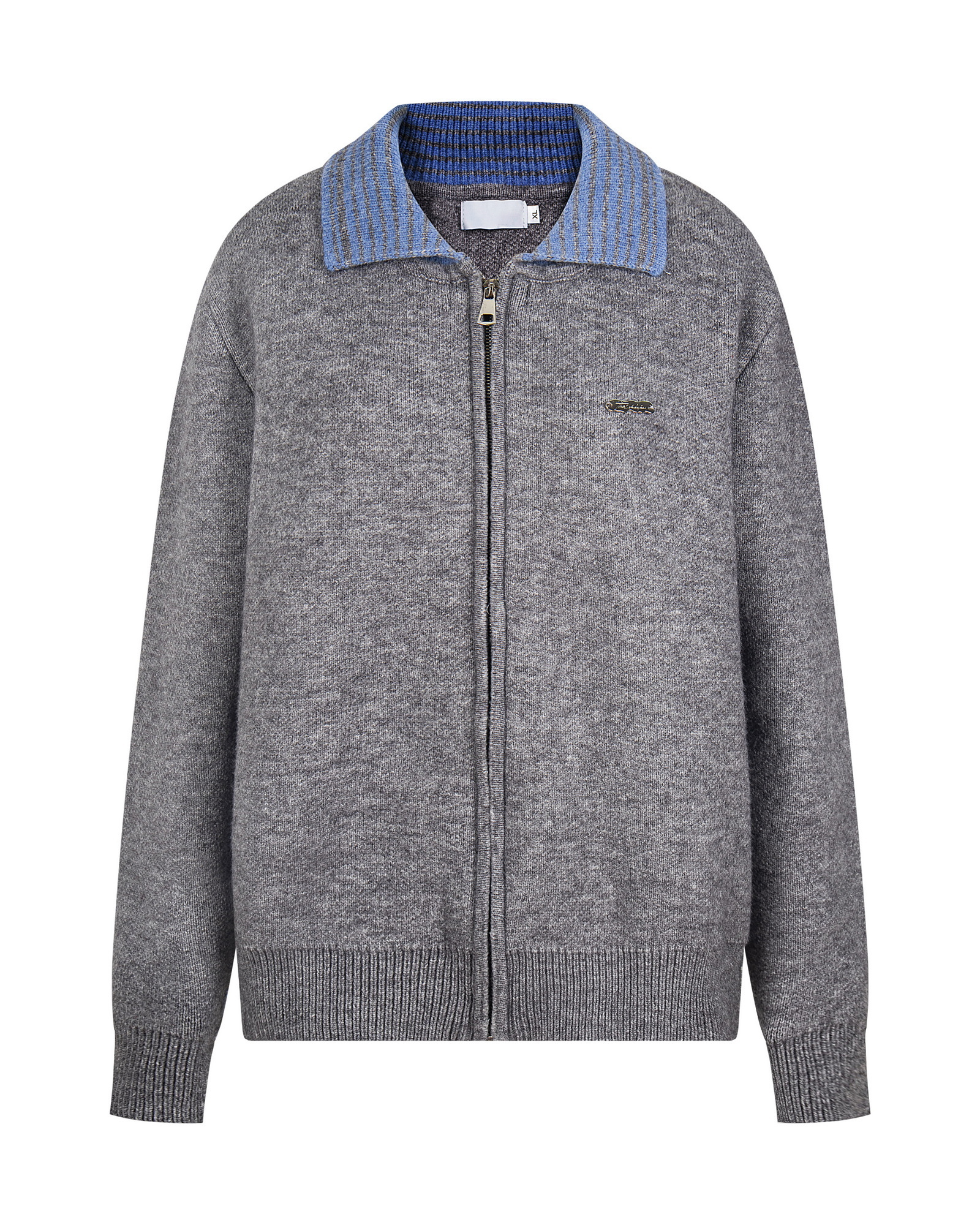 Retro Wool Blend Zip Cardigan