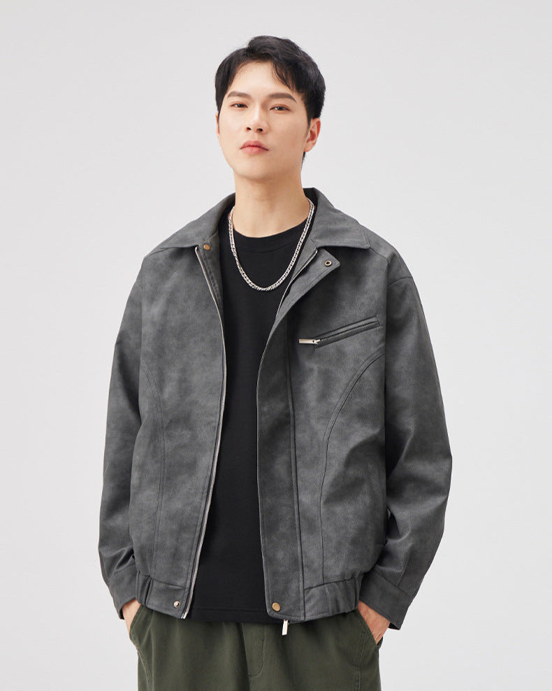 Refined Edge PU Leather Jacket