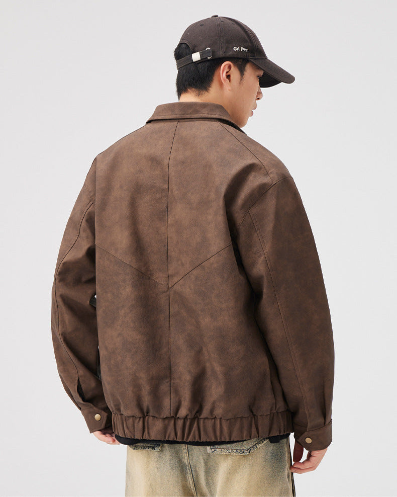 Refined Edge PU Leather Jacket