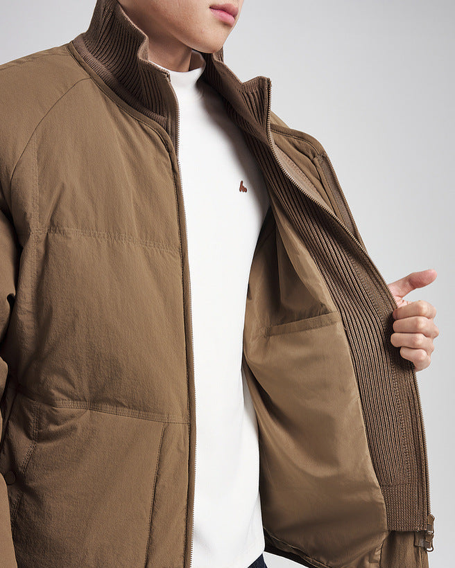 The Double Placket Patchwork Down Jacket