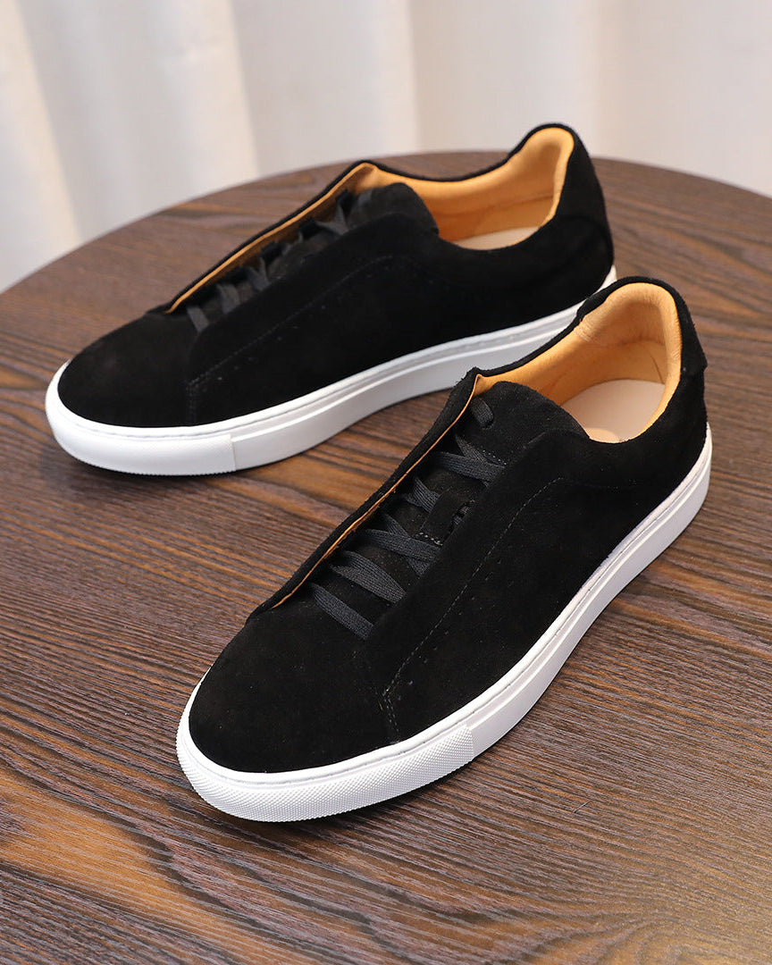 The Softey Suede Low Sneakers - Black Night