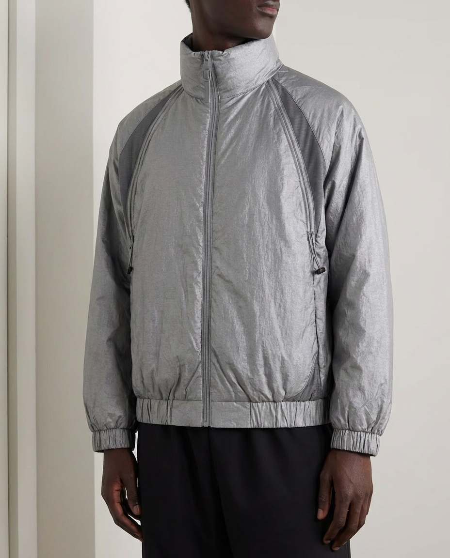 High-Neck Windbreaker Jacket