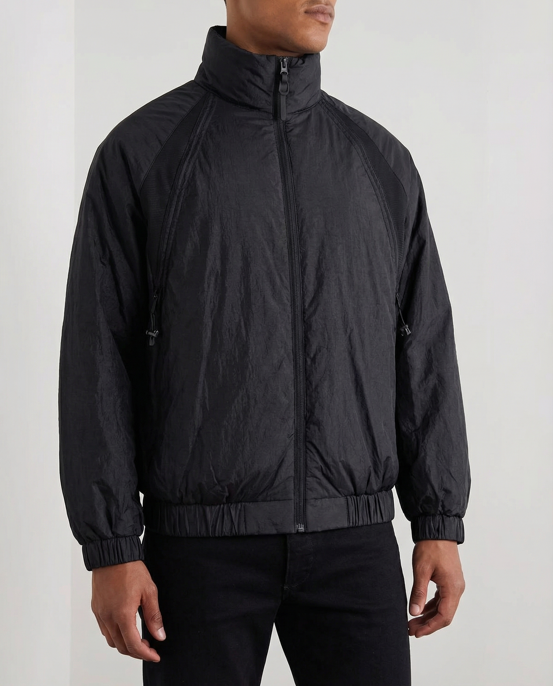 High-Neck Windbreaker Jacket