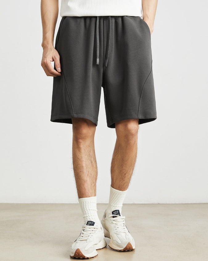 Wide Relaxed Jogger Shorts with Drawstrings