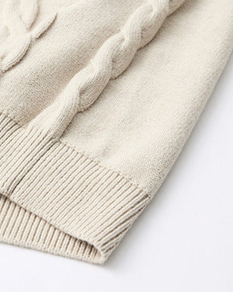 Classic Cable Knit Crewneck Sweater