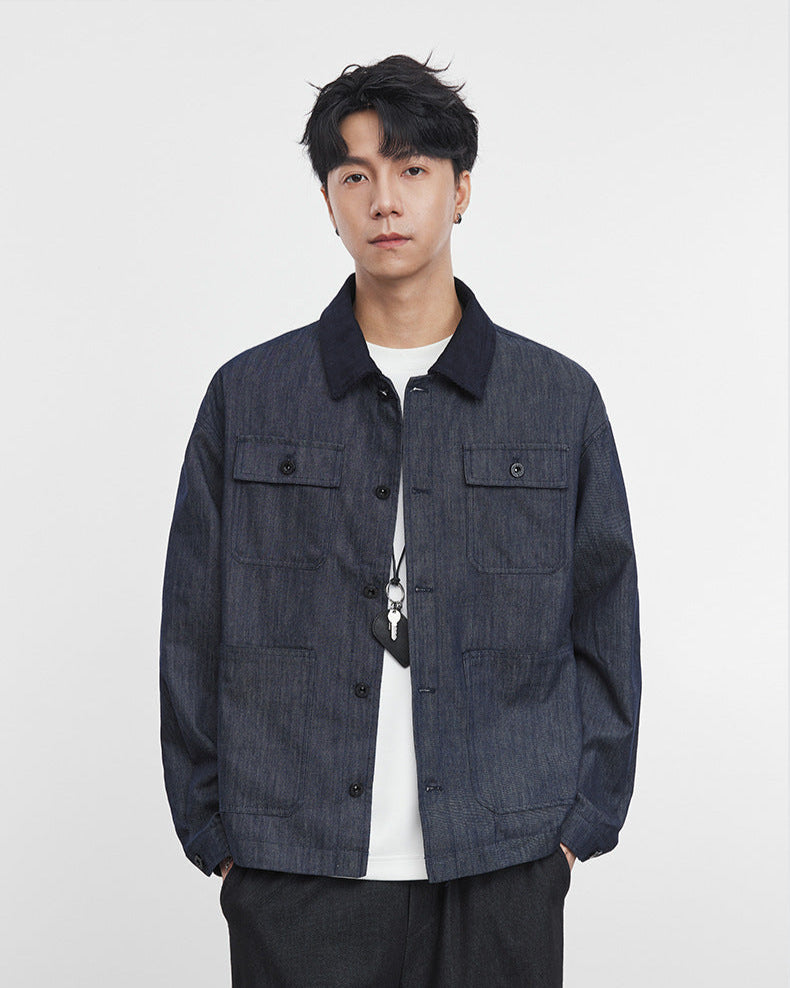 Cleanfit Cropped Cargo Denim Jacket