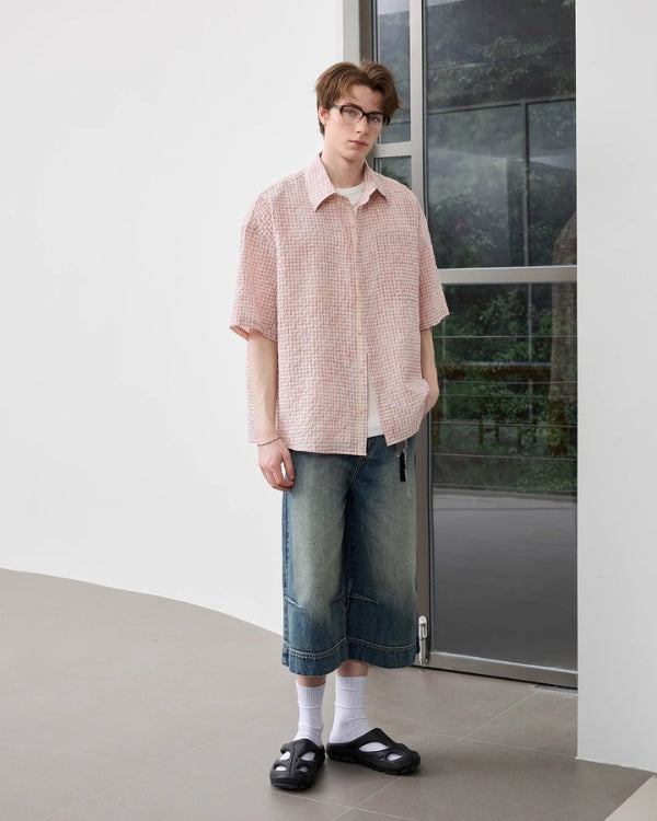 Seersucker Check Overshirt