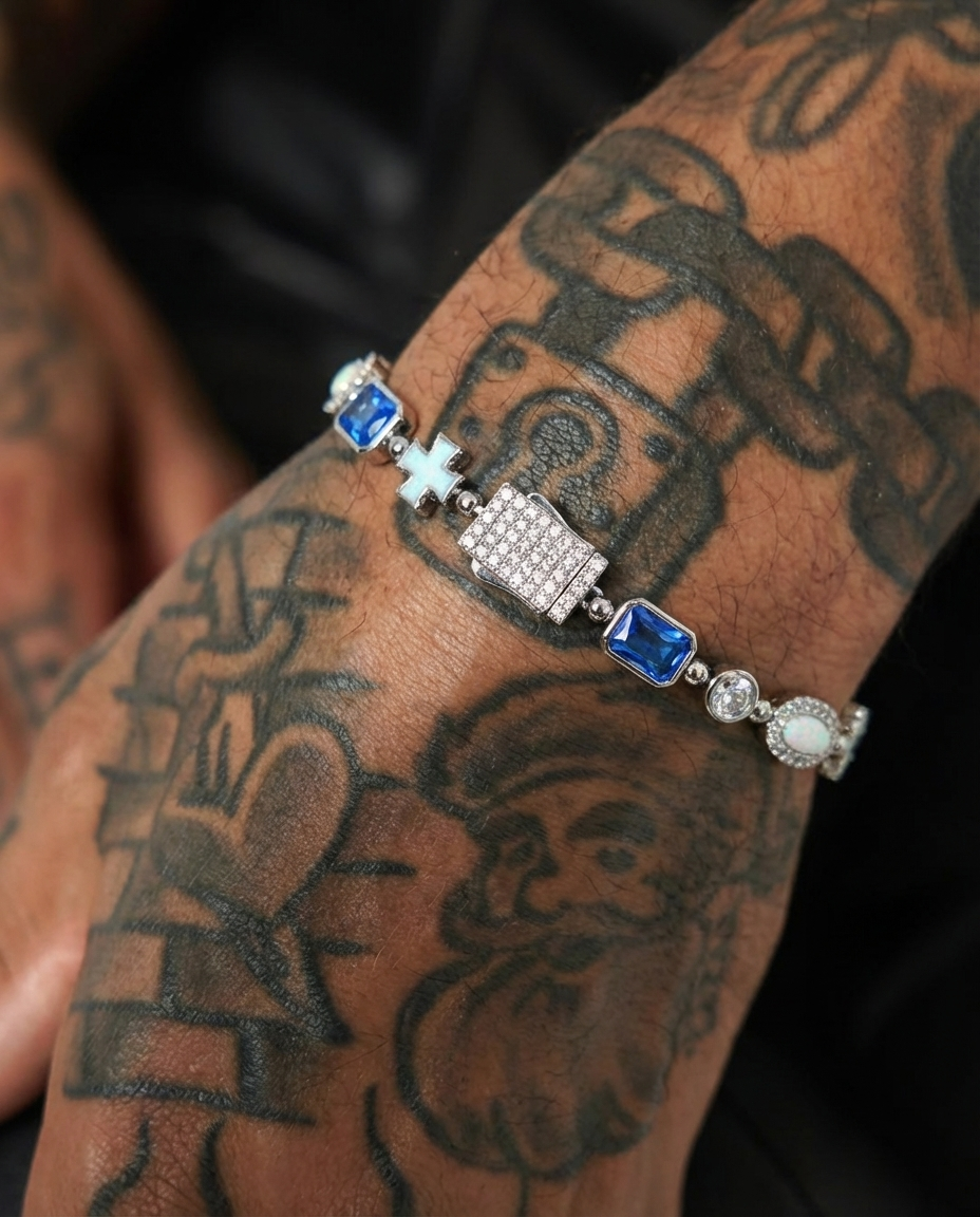 Azure Cross Gem Bracelet