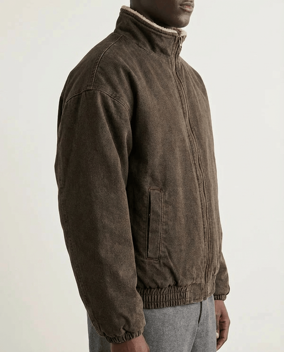 Sherpa‑Lined Bomber Jacket