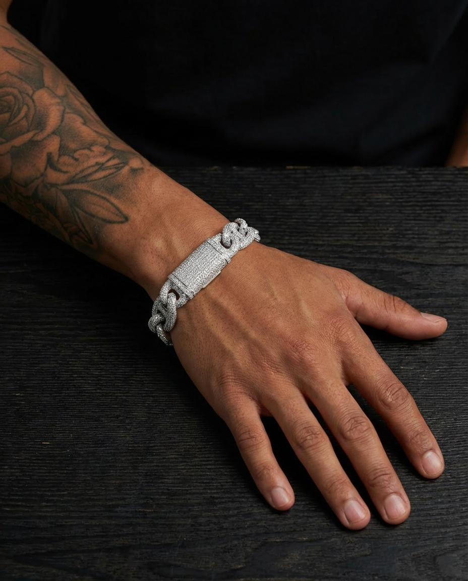 Iced Chunky Link Bracelet