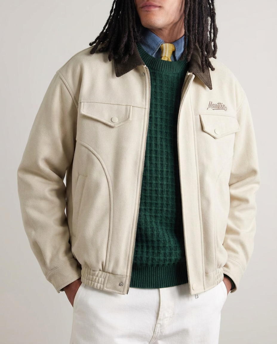 The Brookland Patchwork Lapel Suede Jacket