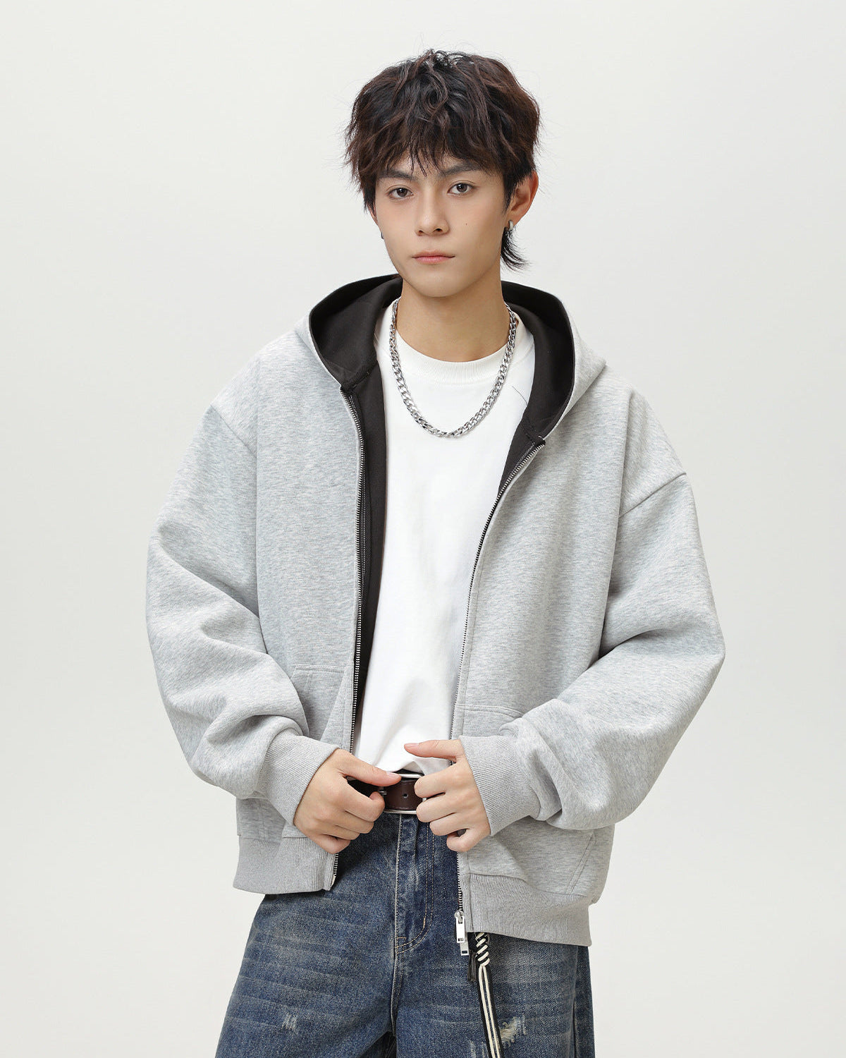 The Dualcore Contrast Zip Hooded Cardigan