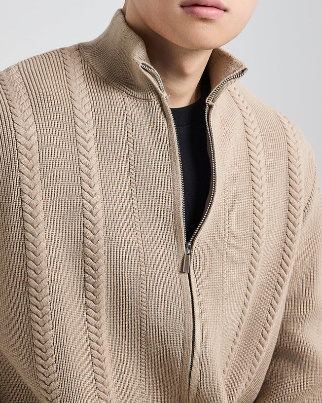 The Hartsfield Drop-Shoulder Full-zip Knit Cardigan