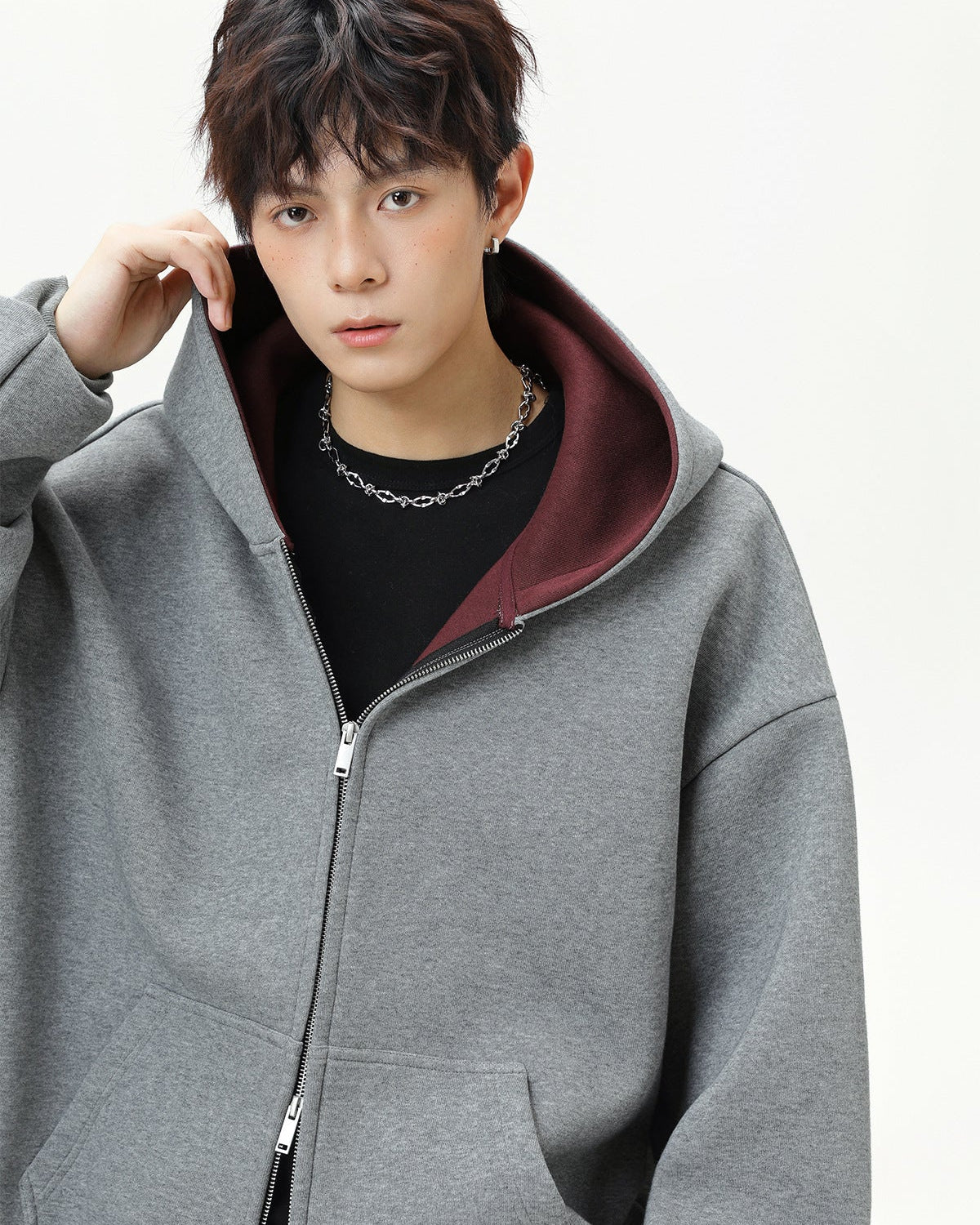 The Dualcore Contrast Zip Hooded Cardigan