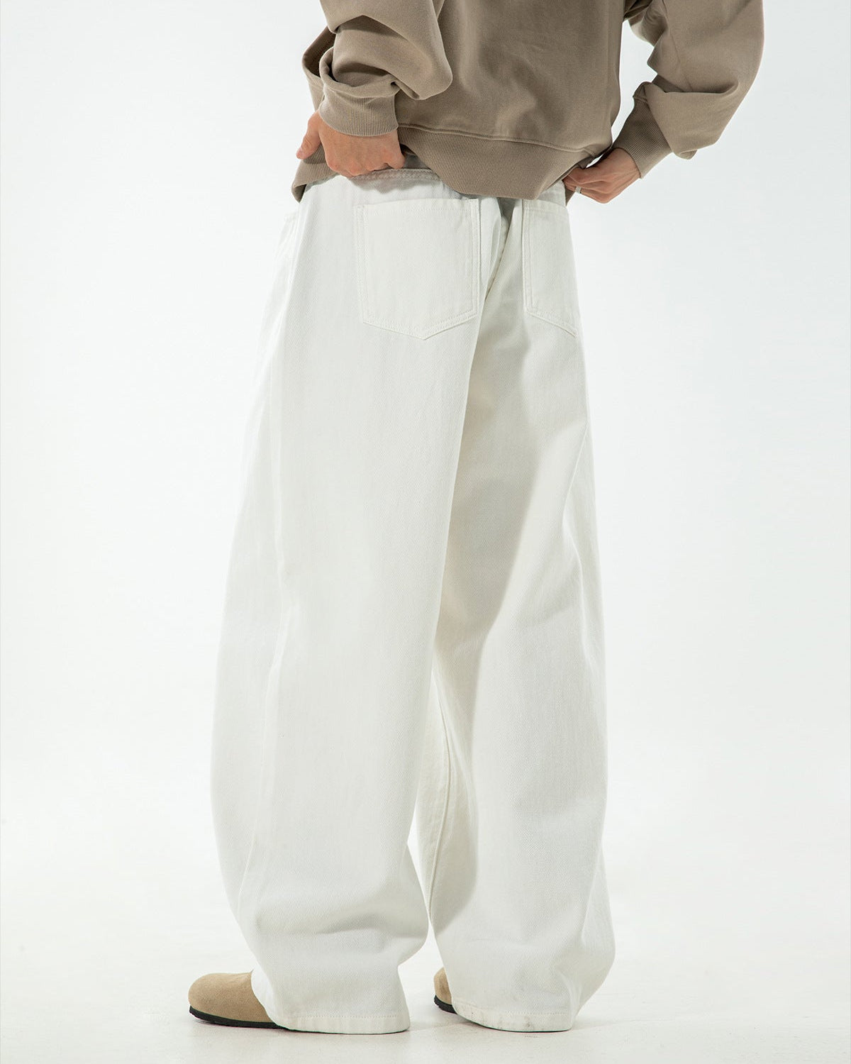 The Stonewash Draped Denim Jeans