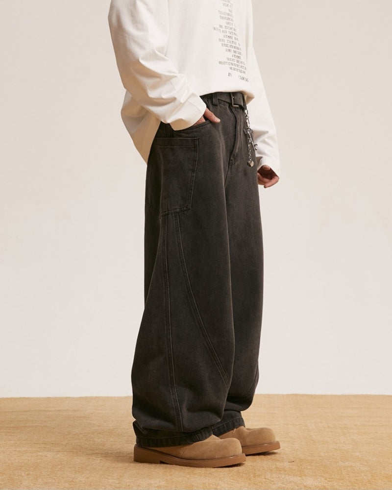 Urban Relaxed-Fit vaskede sorte jeans