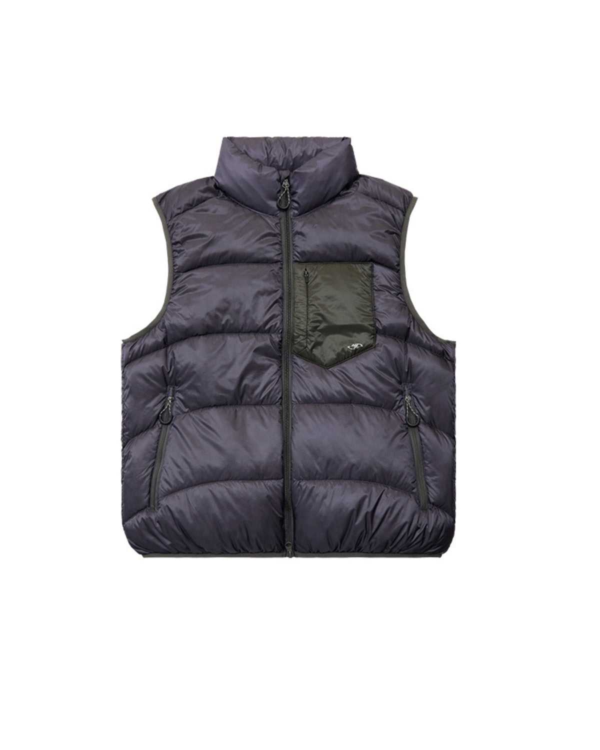 Puffer-vest med kontrastfarvede lommer