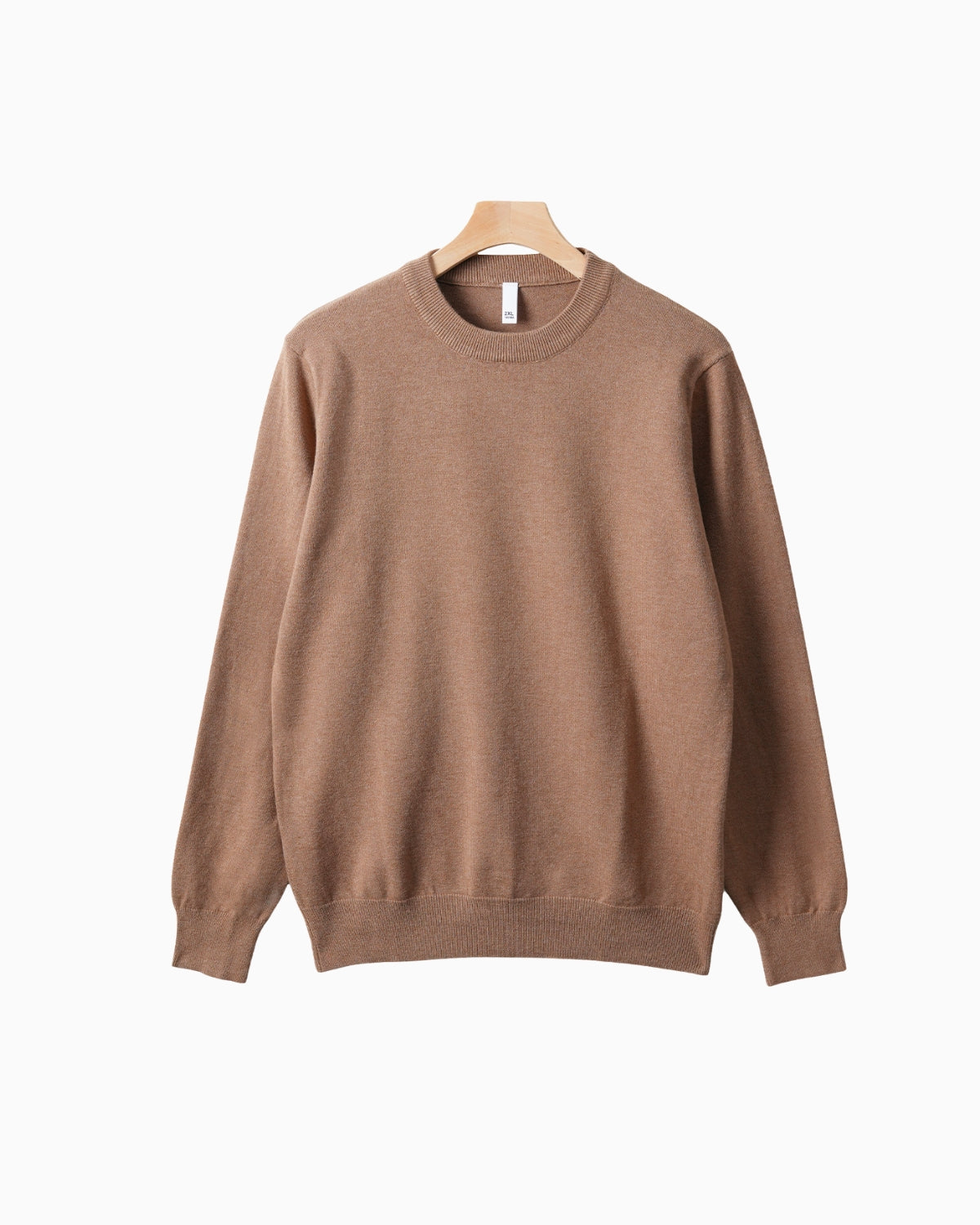 Strikket sweater med rund hals i merinouldblanding