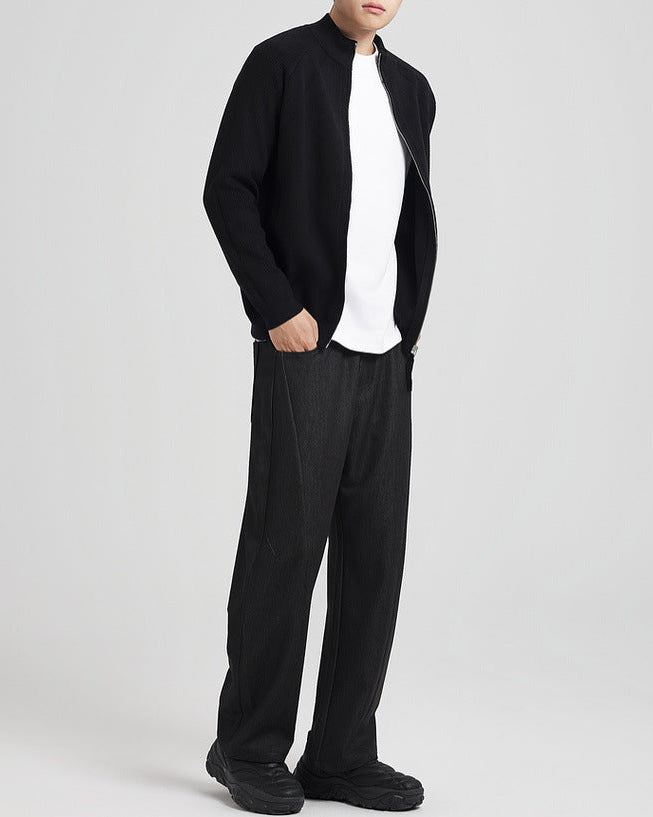 Strikket cardigan med splejset hulstruktur