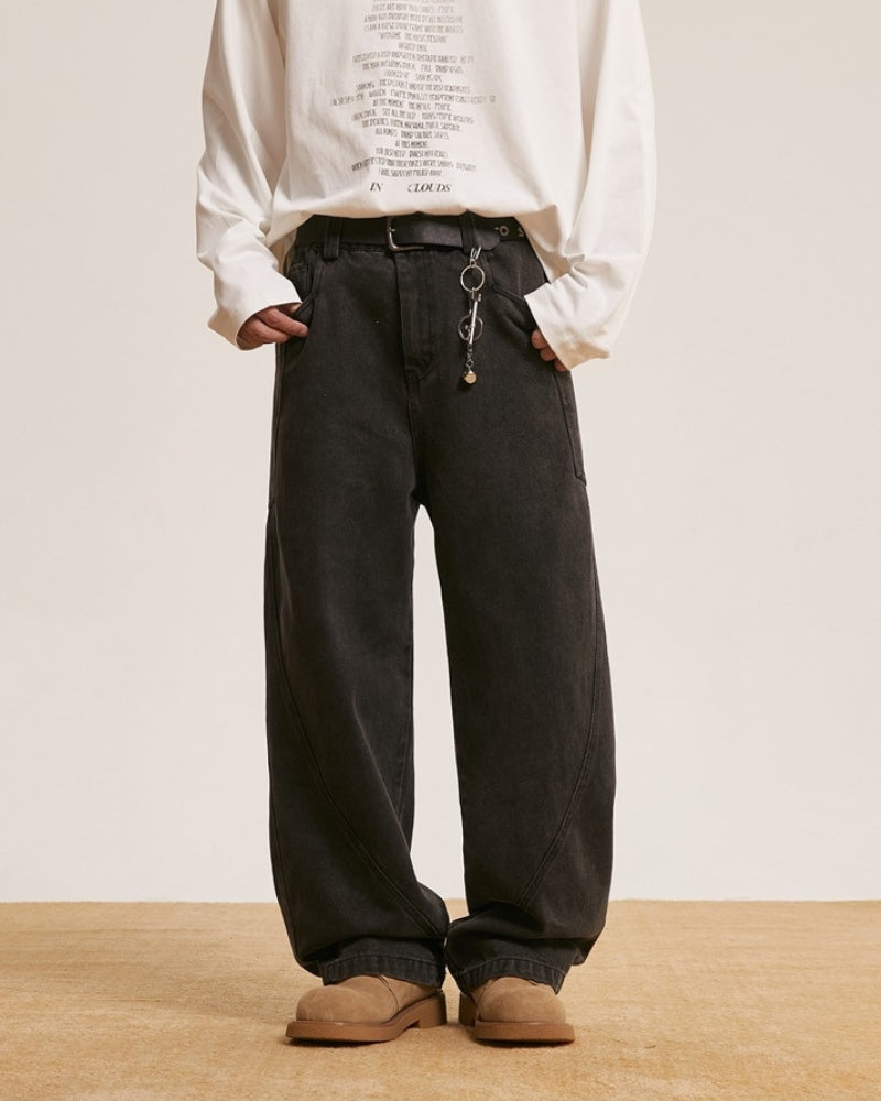 Urban Relaxed-Fit vaskede sorte jeans