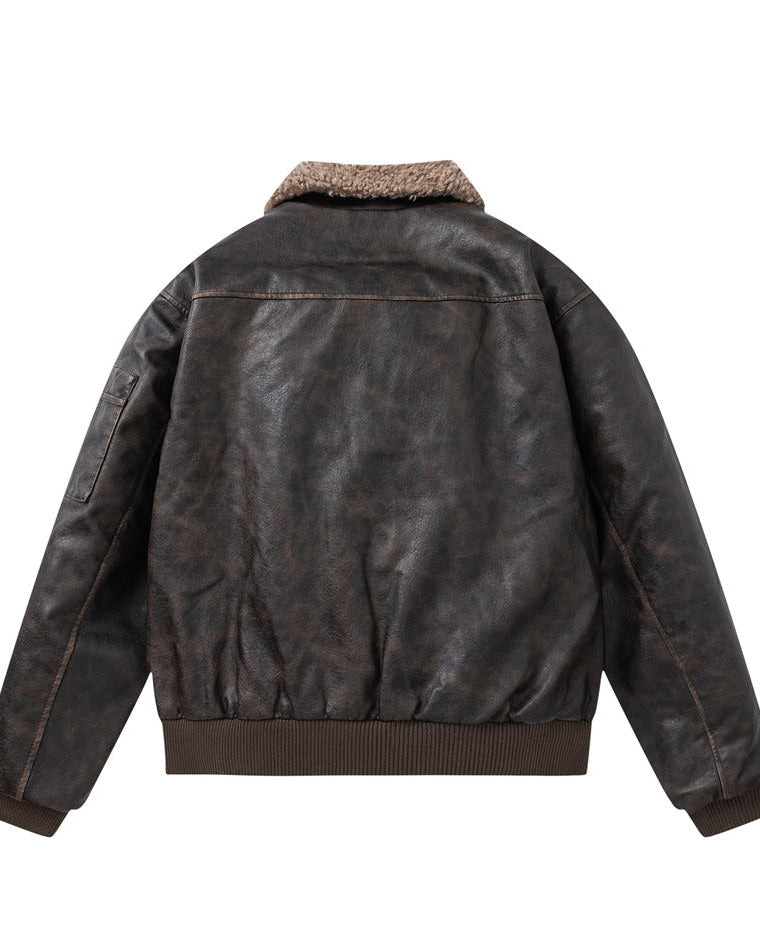 The Aurion PU Leather Padded Jacket