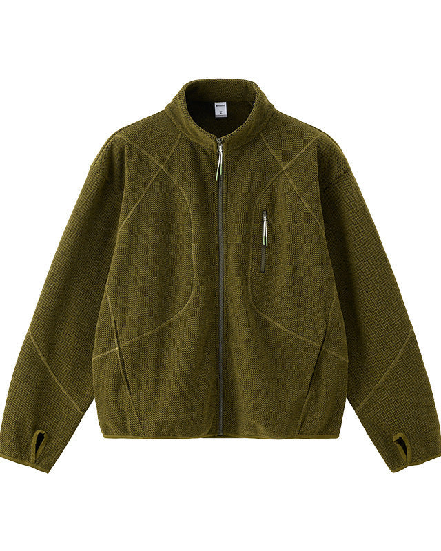 The Honeycomb Heated Stand Collar Zipper Sweater