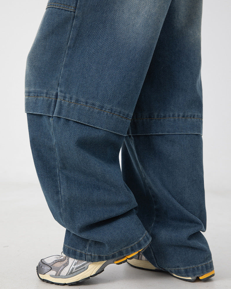 Die Jeans mit geteiltem Saum und Struktur