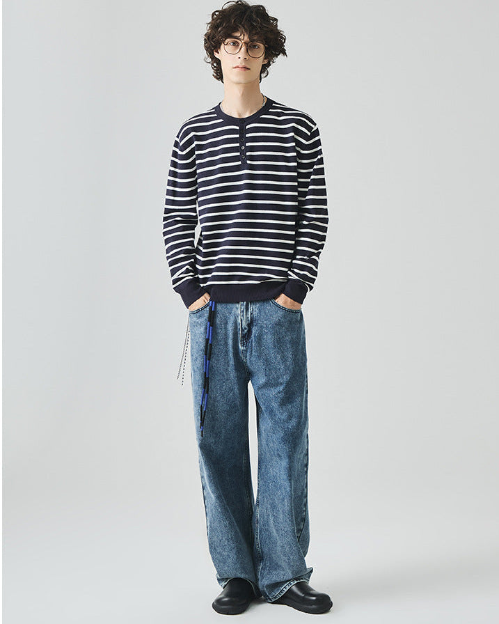 Elliston Polo-Pullover mit Kontrast-Henley-Strick