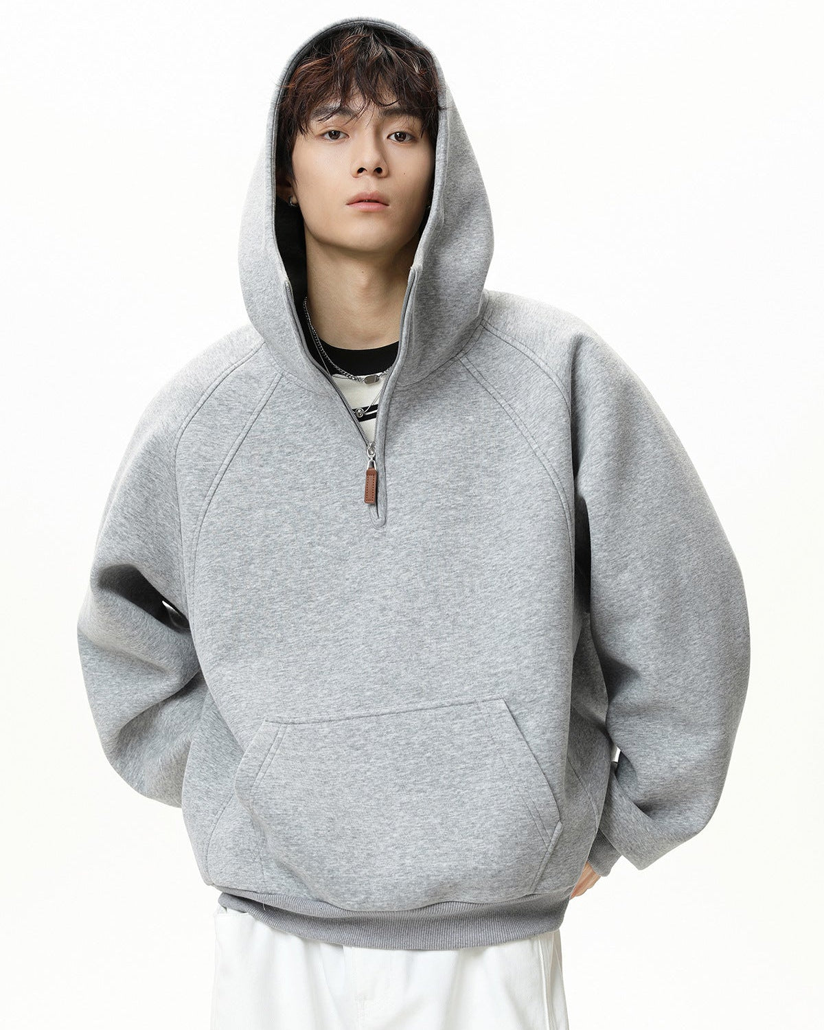 Der Sculpted Split Zip Hoodie Pullover
