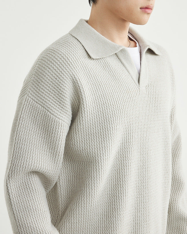 Der Vintage-Polopullover mit Möwenkragen