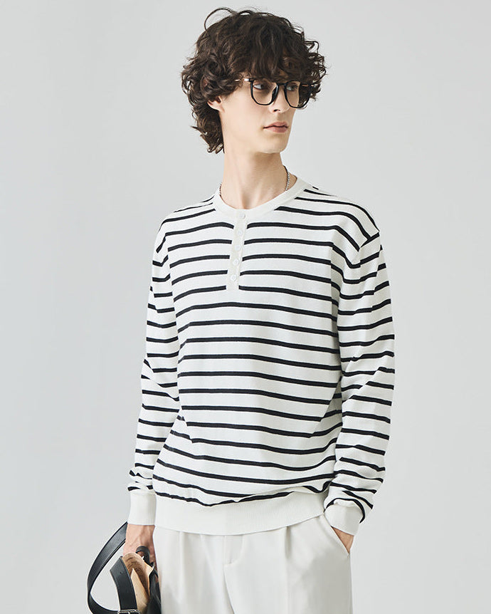 Elliston Polo-Pullover mit Kontrast-Henley-Strick