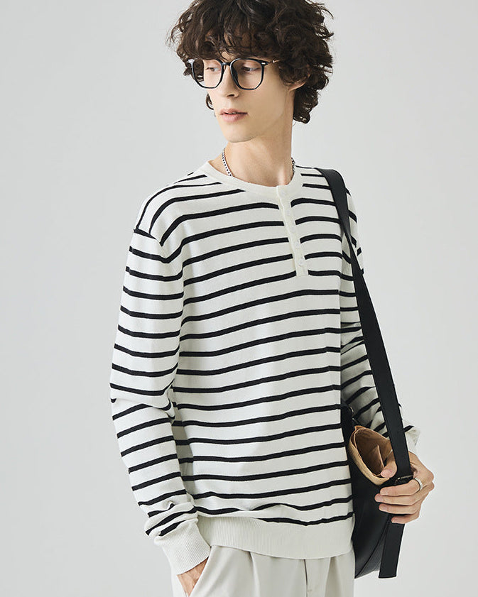 Elliston Polo-Pullover mit Kontrast-Henley-Strick