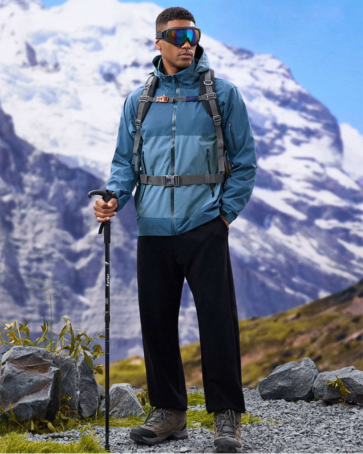 Summit Pro Wasserdichte Windjacke mit Kapuze