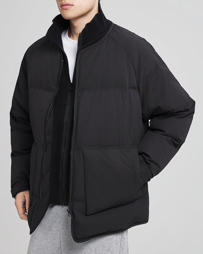 Die Daunenjacke mit doppeltem Patchwork