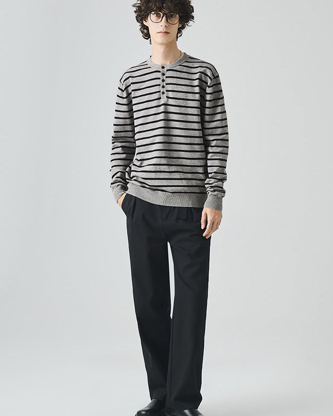 Elliston Polo-Pullover mit Kontrast-Henley-Strick