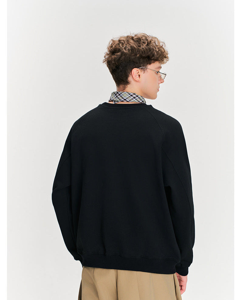 Klassisches Raglan-Sweatshirt mit Rundhalsausschnitt