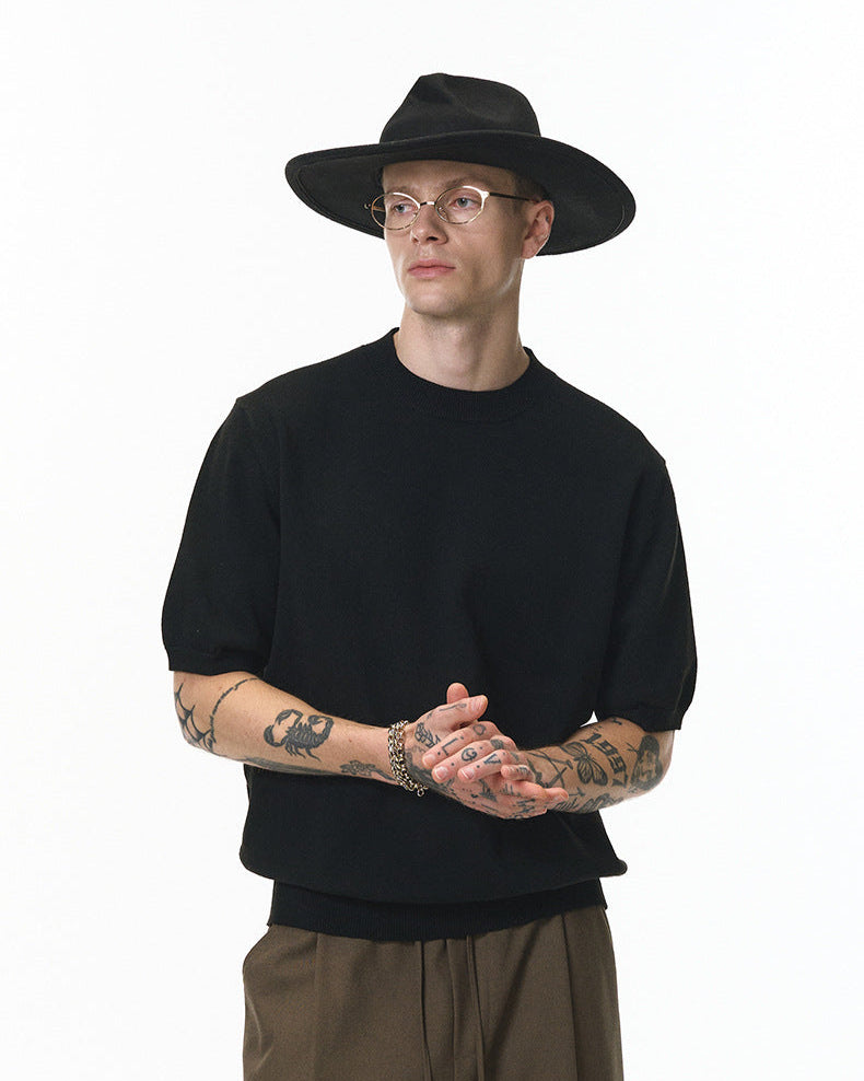 Kuscheliges Kurzarm-Strick-T-Shirt