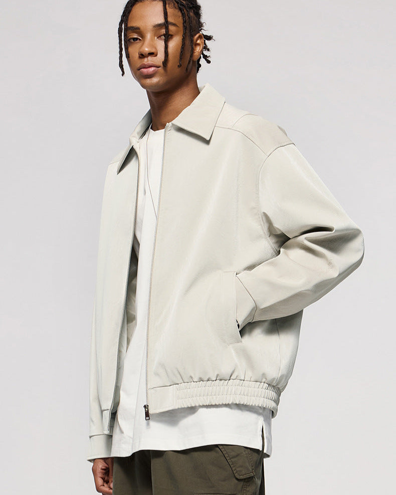 Kunstlederjacke mit Reißverschluss mit Knittereffekt