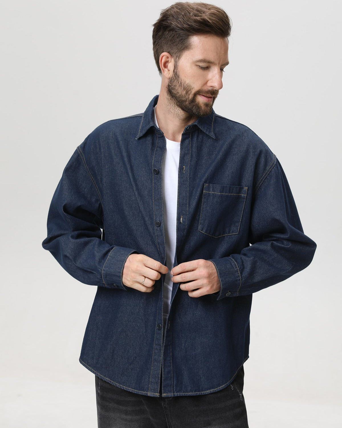American Vintage Denim Langarm-Overshirt