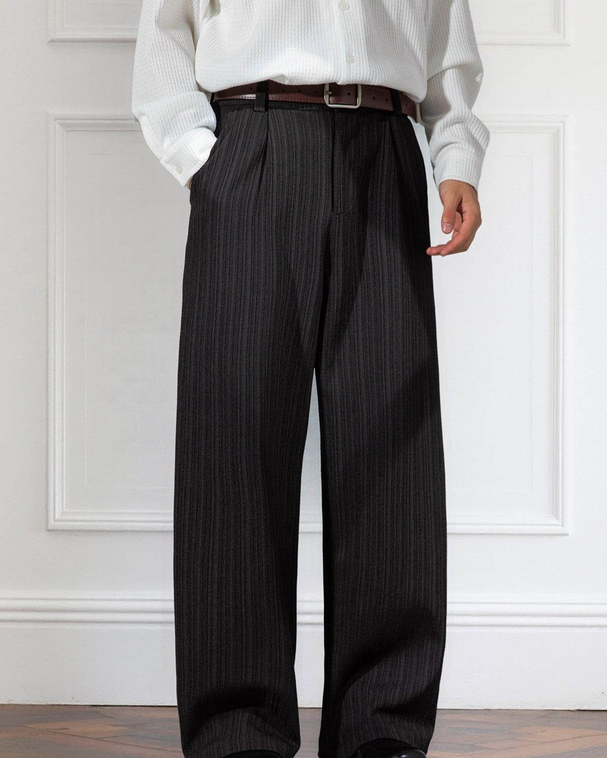 Etro Drapierte gestreifte Hose - Locker plissierte Passform mit geradem Bein