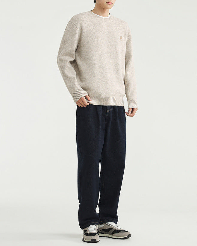 Jersey con cuello redondo bordado HeartStitch