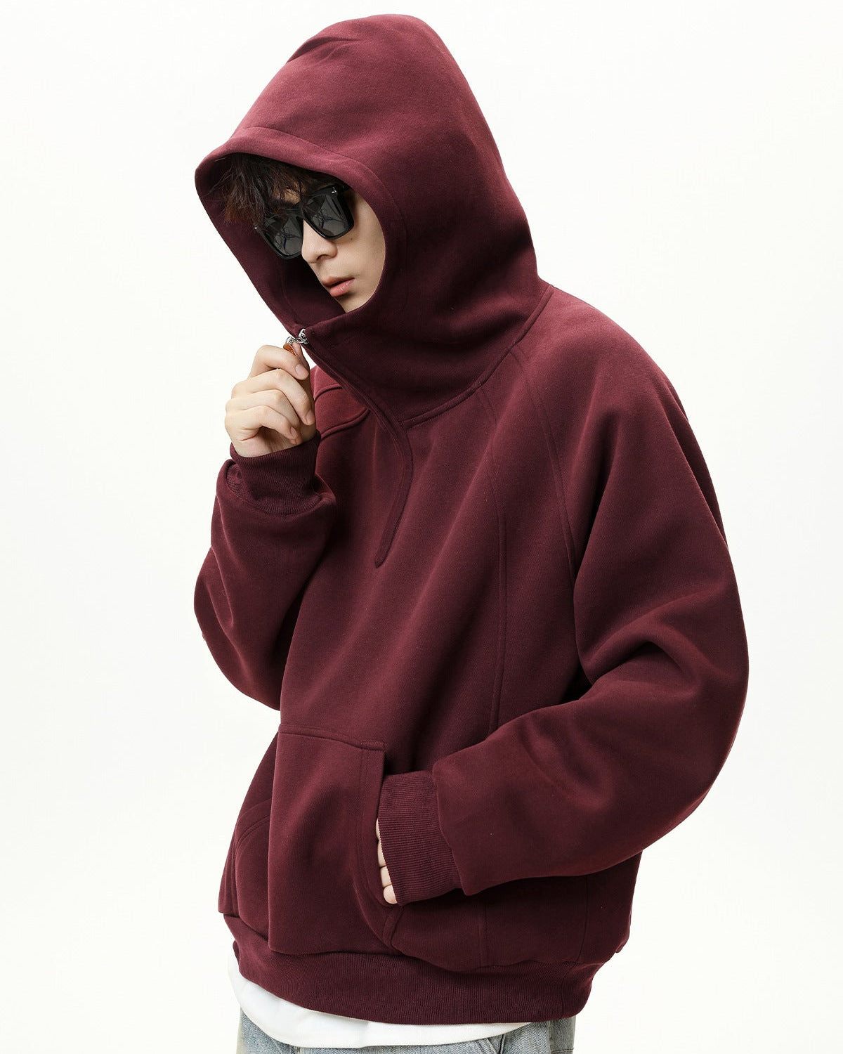 Sudadera con capucha y cremallera Sculpted Split