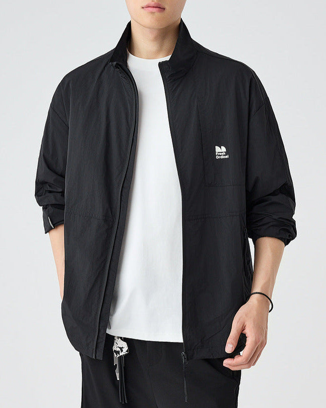 Momeike 2025 Chaqueta con cuello alto y protección solar unisex para otoño