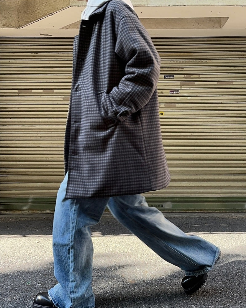 Abrigo oversize de cuadros clásicos